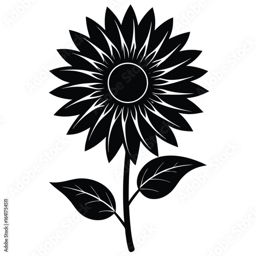 Florist element isolated sunflower on white background 
