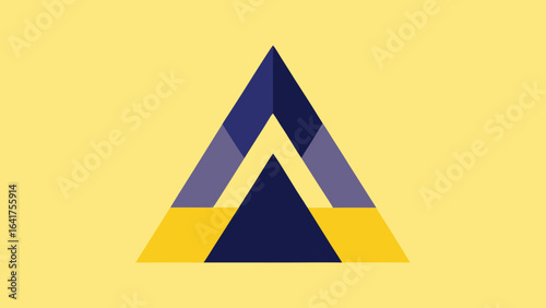 Geometric Triangle Shape With Blue Yellow And Purple Color Blocks abstract