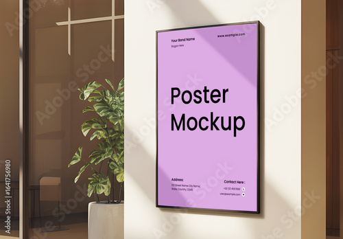 Indoor Office Poster Mockup on Wall