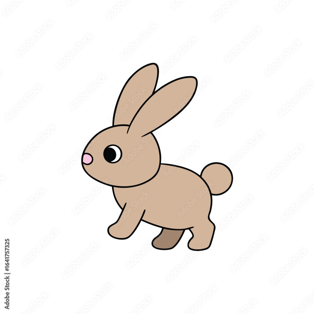 Fototapeta premium Cute bunny walking in place in a simple smooth animated loop Vector illustration