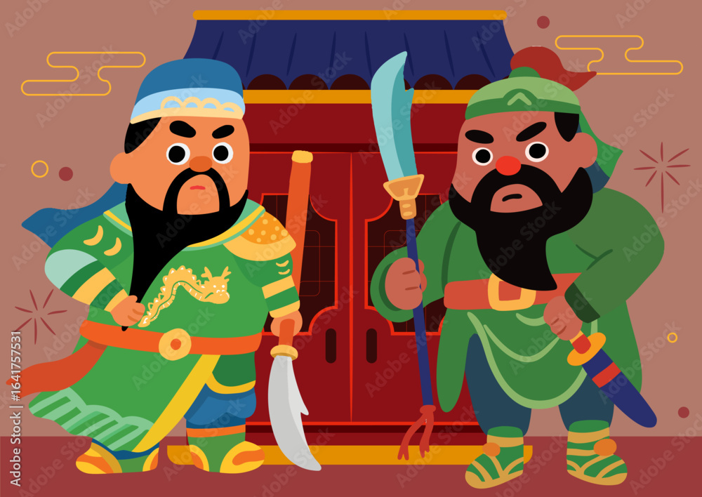 Φωτογραφία Chinese New Year Blessings – Traditional Door Gods Qin Shubao & Yuchi Gong