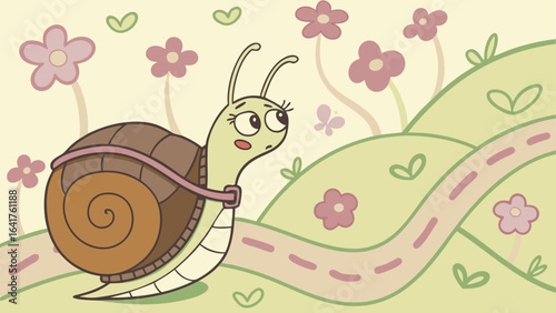 snail and flowers