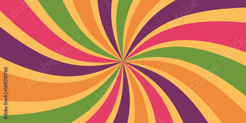 Abstract sunburst pattern. Autumn fall bright colors retro sunburst background.