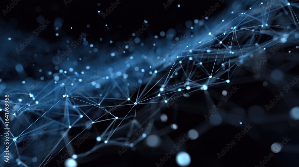 Obraz premium glowing blue network connections abstract