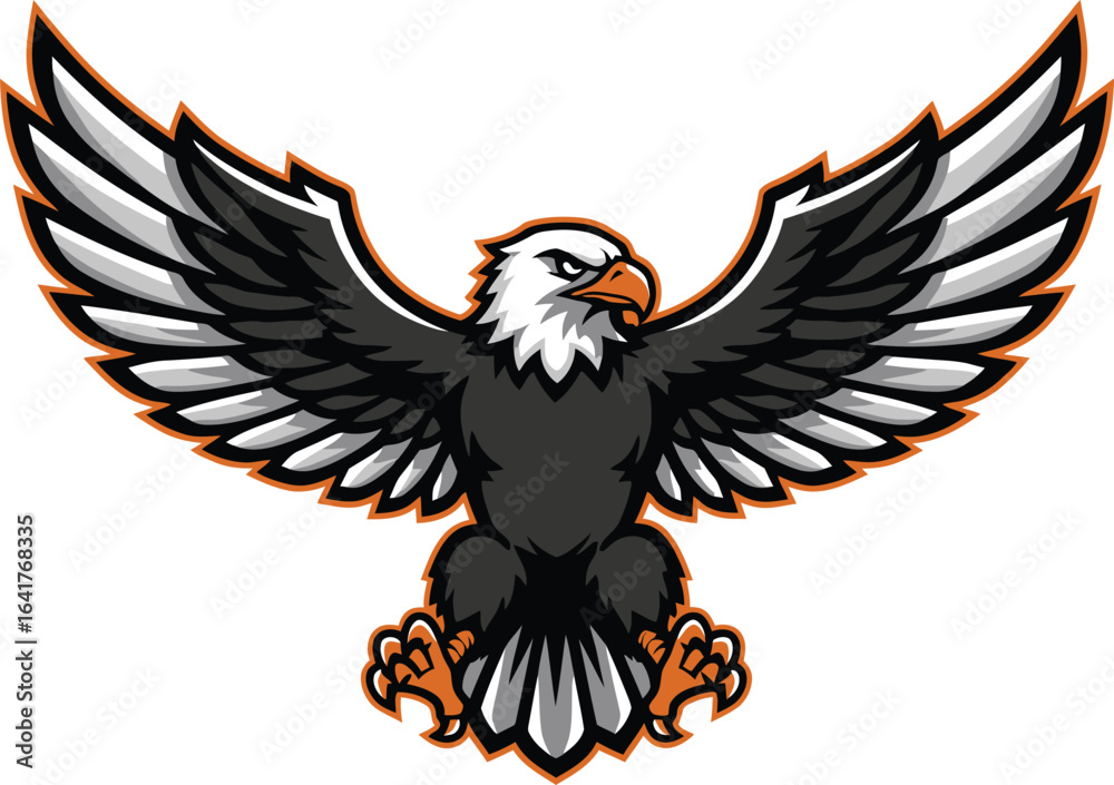 Obraz premium Majestic Bald Eagle Wings Spread Wide