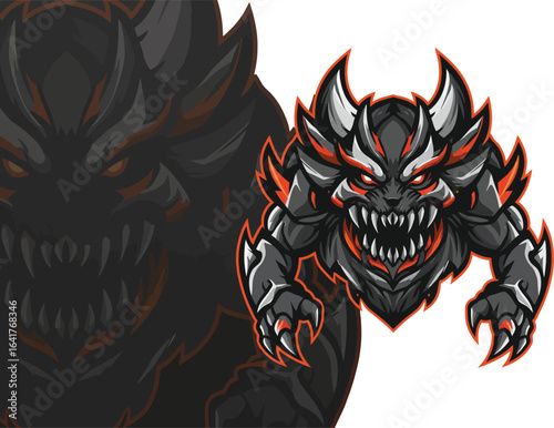 Fearsome Armored Demon Mascot Logo