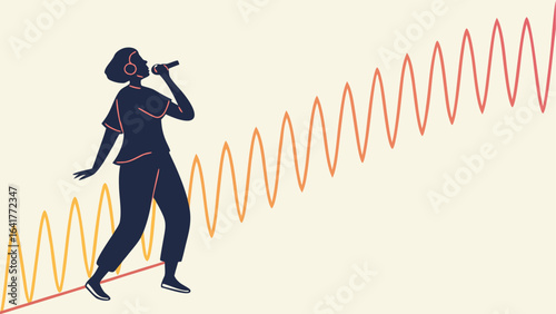 vector illustration of a dancing girl