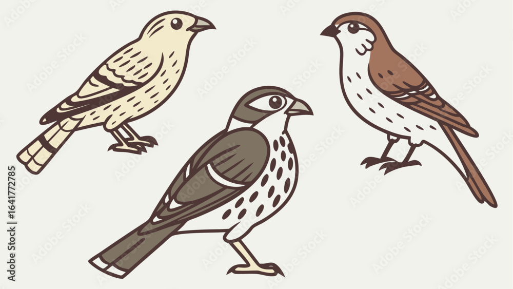 Fototapeta premium set of birds