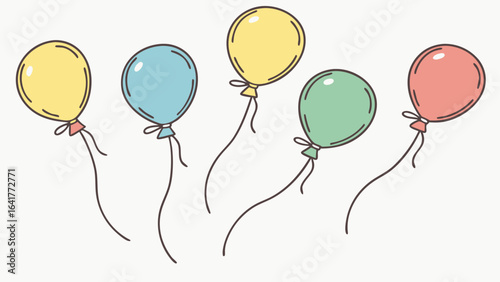 colorful balloons isolated on white