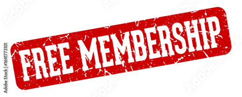 free membership rectangular sign. free membership stamp