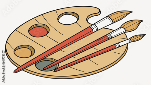brushes and palette