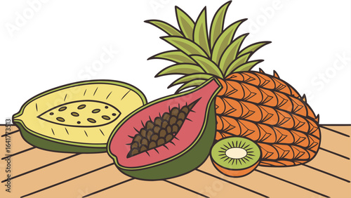fruit and pineapple
