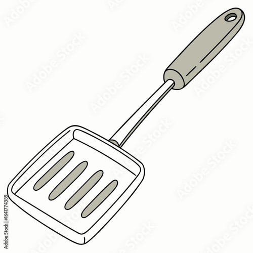 Simple spatula with a flat design on a white background in a minimalist style