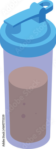 Sport shaker bottle containing protein shake for workout, fitness and bodybuilding