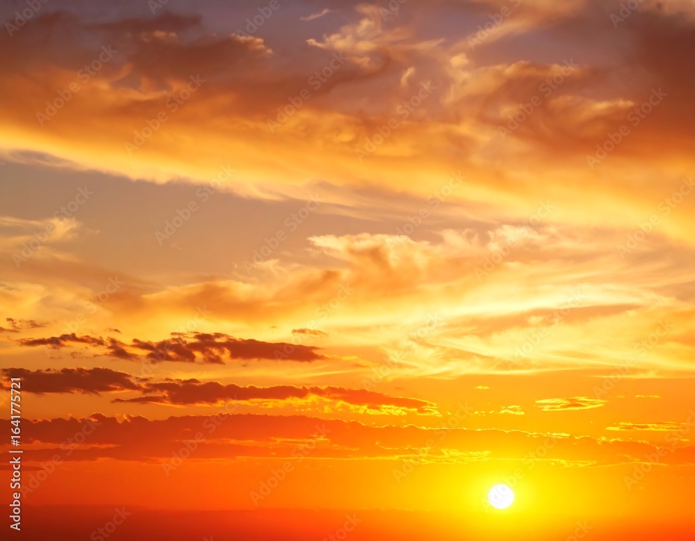 Obraz premium Fiery sunset sky