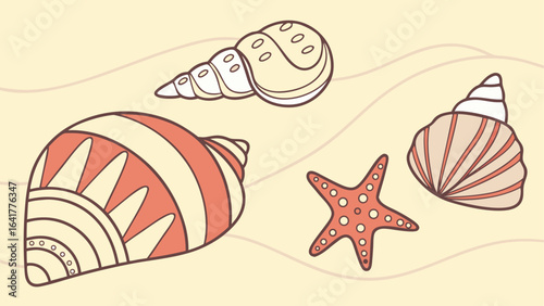 seamless pattern with seashells
