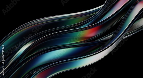 Abstract Fluid Wave Pattern Background  Colorful Iridescent Swirls Digital Art for Website or Graphic Design Projects