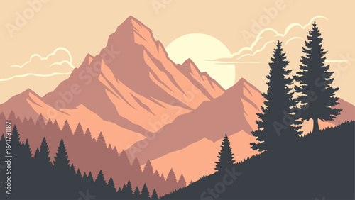 sunset in mountains
