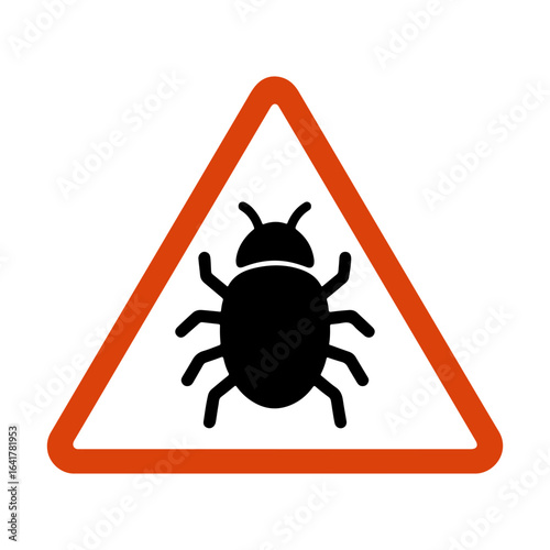 Warning sign indicating the presence of bugs and pests to alert people about potential infestation risk