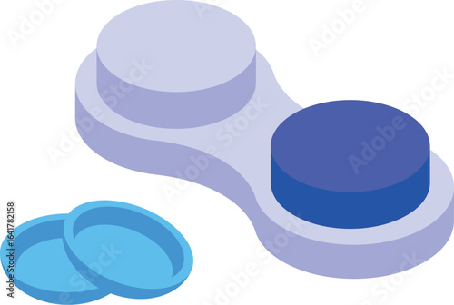 Contact lenses are soaking in a contact lens case, ensuring they're clean and ready for comfortable wear