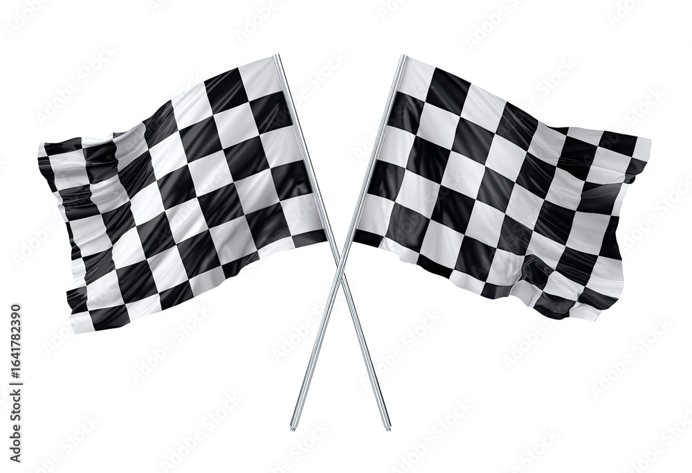 Two checkered racing flags crossed
