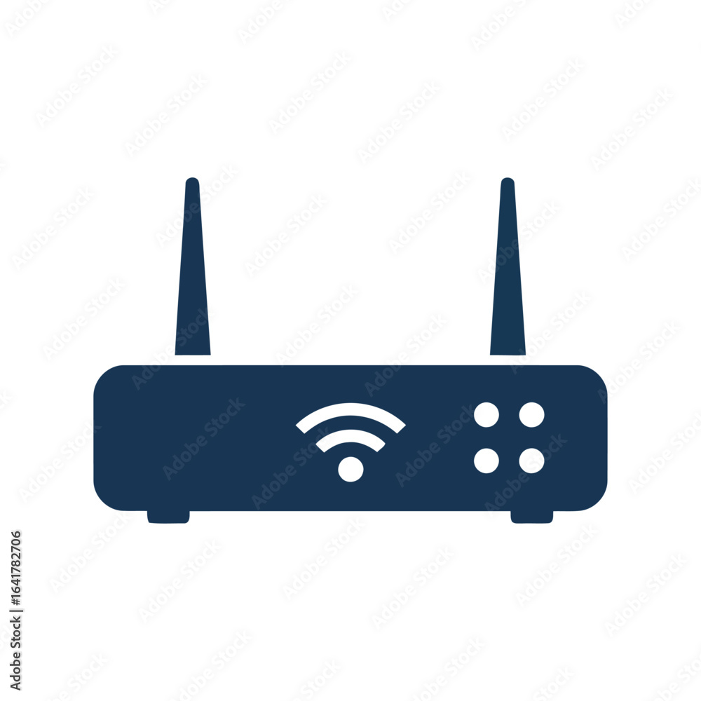 Wireless router vector illustration internet connectivity device network equipment wi fi signal icon broadband technology