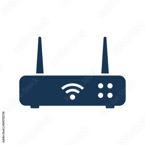 Wireless router vector illustration internet connectivity device network equipment wi fi signal icon broadband technology
