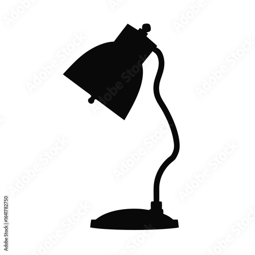 Black silhouette of a desk lamp on a white background 2
