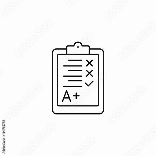 clipboard with grade icon sign vector