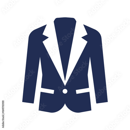 Navy blue formal suit jacket vector illustration business attire professional clothing icon smart casual wear