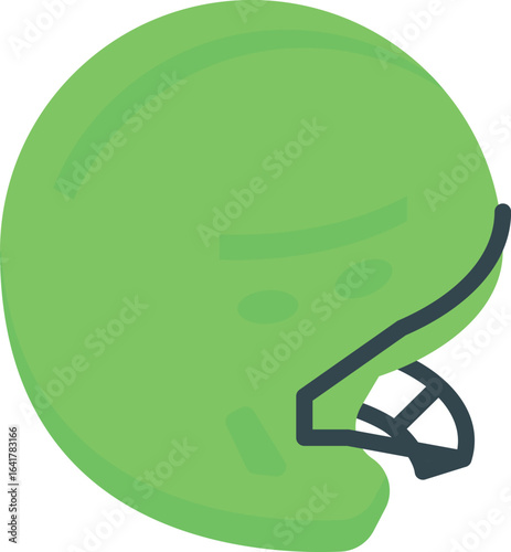 Green football helmet preventing head injuries during match, promoting safety in sports