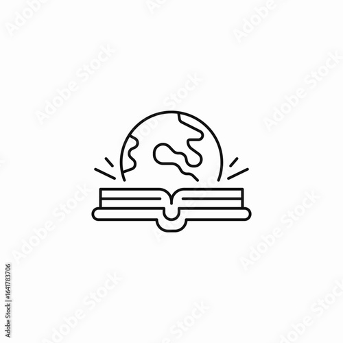 globe on book icon sign vector