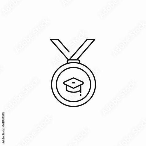 graduation medal icon icon sign vector