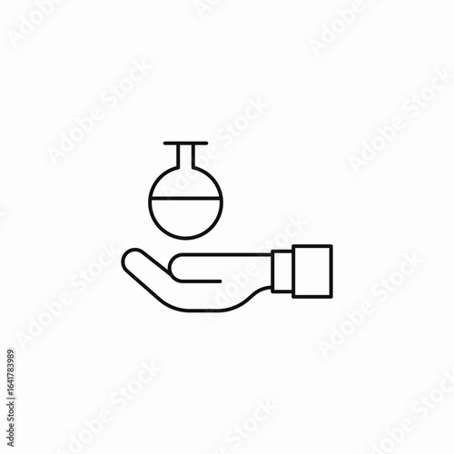 hand holding flask icon sign vector