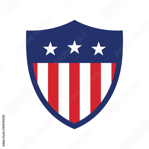 Free Download American Shield Vector Badge, USA Stars and Stripes, Patriotic Emblem, National Team Logo - GFXLoad