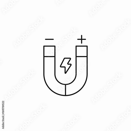 magnetic horseshoe electromagnet icon sign vector