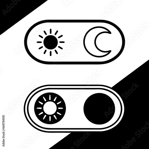 Day and night toggle switch icons representing light and dark modes