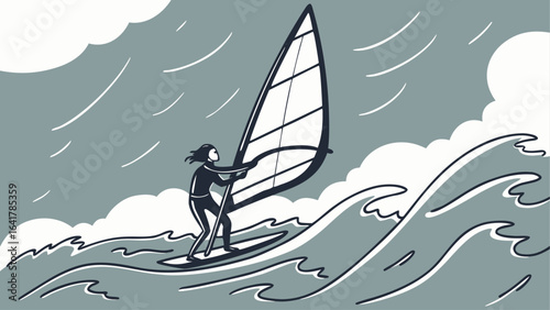 surfing on the sea