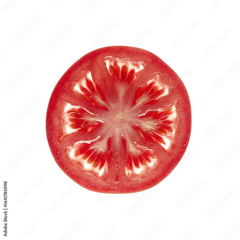 Cross Section of a Juicy Red Tomato on Black Background Cross Section of a Juicy Red Tomato on Black Background