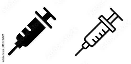Medical Syringe Icon for Healthcare and Vaccination Design