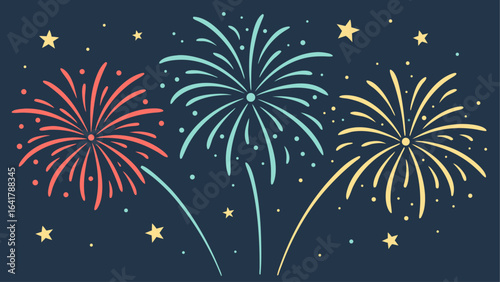 fireworks on the night sky