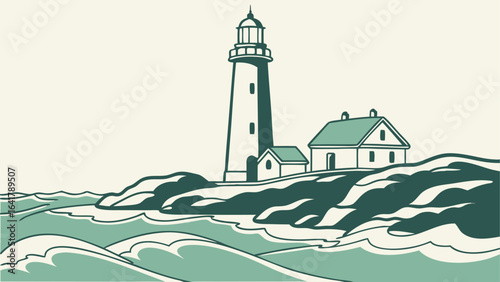 lighthouse on the sea