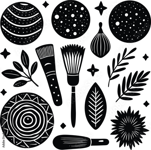 Realistic Leaf Pattern Brush Set for Botanical Illustrations.