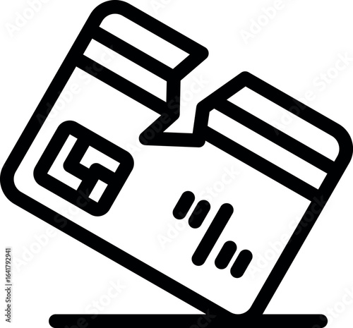 Broken credit card is depicting financial crisis, bankruptcy and problems with online payment