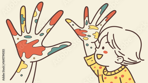 children drawing with hands