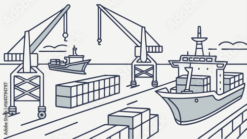 vector illustration of a ship