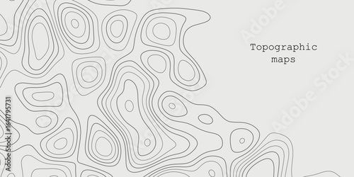Topographic maps illustrating elevation changes on a white background with detailed contour lines