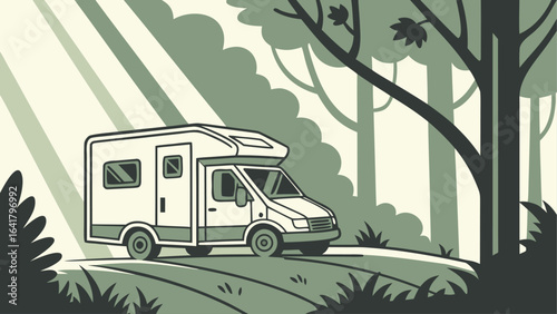 camping in the forest