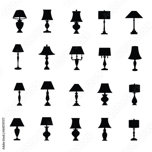 Collection of Black Silhouette Table Lamps lighting