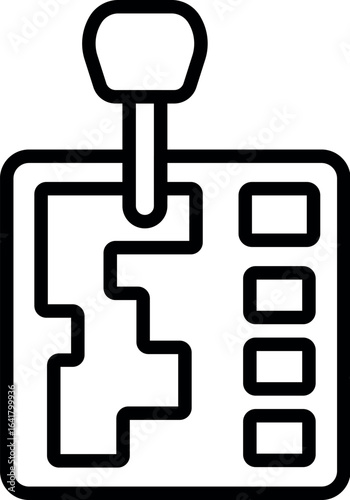 Manual gear stick showing shifting pattern for driving a car